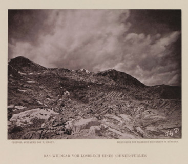 View of the Wildkarspitze, Das Wildkar vor losbrüch eines Scheesturmes, page, photomechanical
