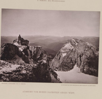 View from the Dachstein Mountains, Aussicht vom Hohen Dachstein gegen west, page, photomechanical