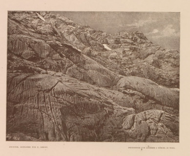 View of the Wildkarspitze, Partie im Wildkar, page, photomechanical print, number: 'XIII.',