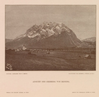 Ansicht des Grimming von Irdning, View of the Grimming, page, photomechanical print, number: 'XV.',