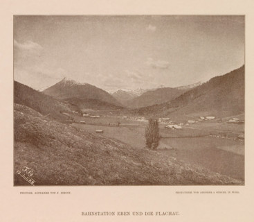View of Flachau, Bahnstation eben und die Flachau, page, photomechanical print, number: 'XVII.',