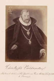 Christoffer Valkendorf, Photographic reproduction of a painting, depicting a portrait of