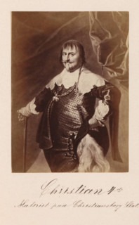 Photographic reproduction of a painting, depicting a portrait of King Christian IV of Denmark,