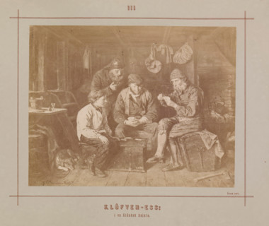 Klöfver-ess i en åländsk kajuta, Photo reproduction of a painting by Karl Emanuel Jansson,