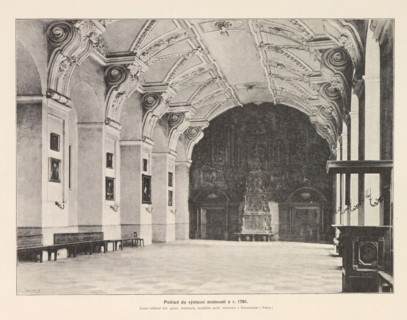 Pohled do vystavni mistnosti z r. 1791, Interior of the Clementinum in Prague, page,