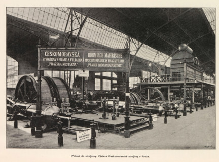 Interior of an engine room with an exhibition of Czech-Moravian machines, Pohled do strojovny.