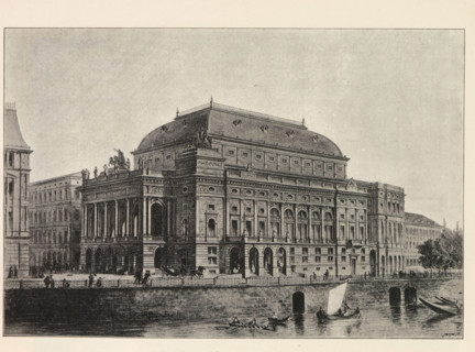 Perspektivni pohled na Národni divadlo v Praze, Photo reproduction of a drawing depicting an