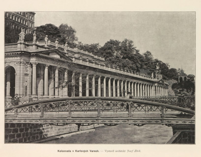 Colonnay at Karlsbad, Kolonnada v Karlových Varech, page, photomechanical print, Karlovy Vary,