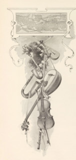 Altoviola, Viola d'amour, Housle, Three violins, page, photomechanical print, Prague, cliché maker: