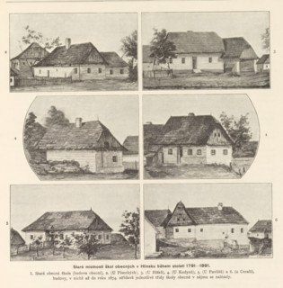 Staré mistnosti skol obecných v Hlinsku behem stoleti 1791-1891, Six photo reproductions of