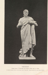 Oddanost, Sculpture, depicting a personification of devotion, page, photomechanical print, Prague,