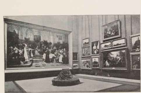 Photo reproduction of a painting depicting the celebration of Corpus Christi in Bohemia, Václav