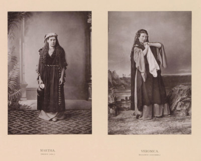 Martha, Veronica, page, photomechanical print, inscription: 'Gemeinde Oberammergau Passionsspiel
