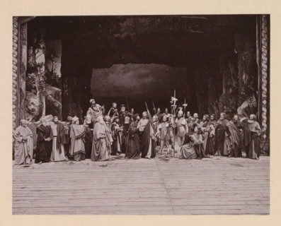 The betrayal, page, photomechanical print, inscription: 'Gemeinde Oberammergau Passionsspiel 1890',