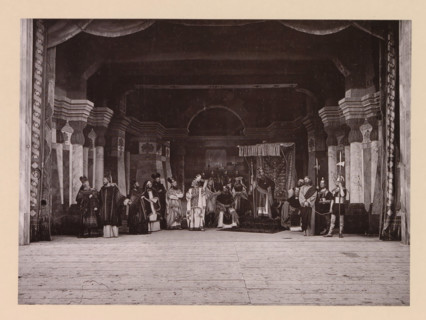 Christ before king Herod, page, photomechanical print, inscription: 'Gemeinde Oberammergau