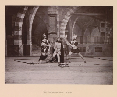 The crowning with thorns, page, photomechanical print, inscription: 'Gemeinde Oberammergau