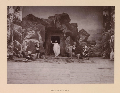The resurrection, page, photomechanical print, inscription: 'Gemeinde Oberammergau Passionsspiel