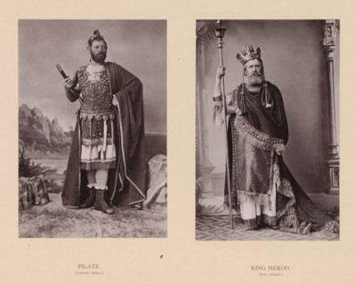 King Herod (Joh. Diemer), Pilate (Thomas Rendl.), page, photomechanical print, inscription:
