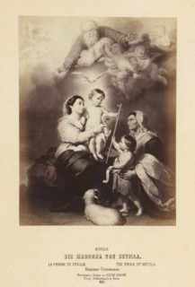 Photographic reproduction of a print after a painting of the Holy Family by Bartolomé Esteban