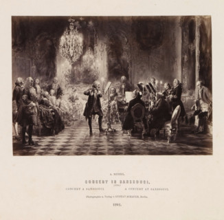Concert in Sanssouci, Photographic reproduction of a painting of a concert in Sanssouci Palace by