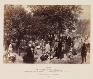A Sunday in the Tuileries Garden, Photographic reproduction of a painting of the Jardin des