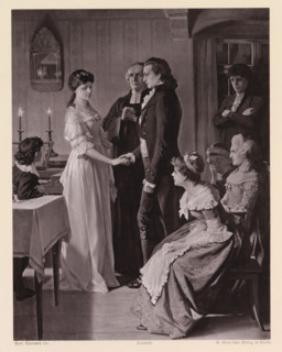 Die Trauung, Photo reproduction of a painting of a wedding ceremony, reproduction, page,