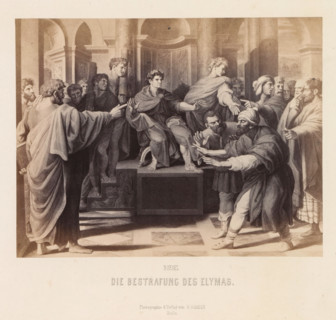 Rafael, The Punishment of Elymas, Photographic reproduction of a print after a cartoon for a