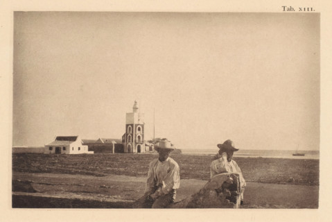 View of Fort Zoutman in Oranjestad on Aruba, page, photomechanical print, number: 'Tab. XIII.',