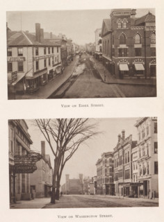 View of Essex Street and Washington Street in Salem, View on Essex Street. View on Washington