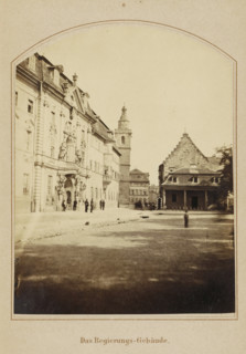 View of the Thuringian State Chancellery in Erfurt, Das Regierings-Gebäude, photograph, page,