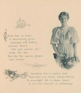 Portrait of an unknown woman with flowers in her hand, page, photomechanical print, photographer: