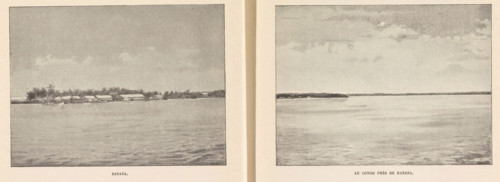 Le Congo près de Banana, Photo reproduction of a drawing depicting a view of the Congo River near