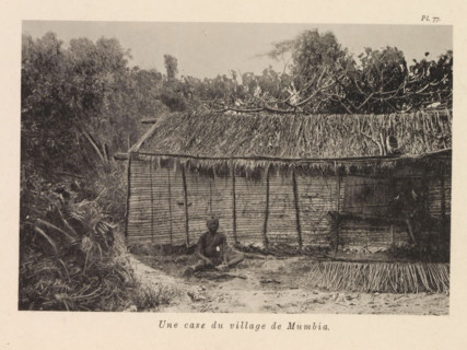 Exterior of a house in Mumbia, Une case du village de Mumbia, page, photomechanical print, number: