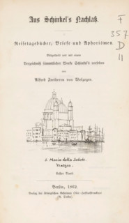 Aus Schinkel's Nachlass, book, writer (clerical worker): Karl Friedrich Schinkel, publisher: Verlag