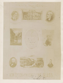 Photo reproduction of a photo collage with portraits of members of the Gaillard family, photograph,
