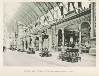 French and Belgian sections.- Manufactures Building, Exhibition of France and Belgium in the