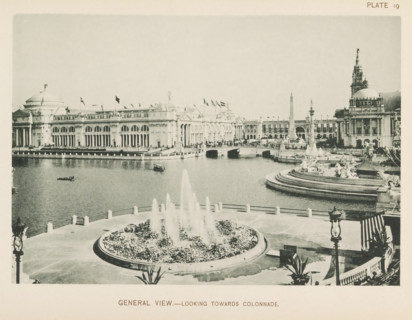 General view.- Looking towards colonnade, View of the central square of the World's Columbian