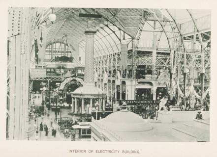 Interior of Electricity Building, Interior of the electricity building during the World's Columbian