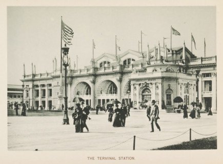 The terminal Station, View of the train station at the World's Columbian Exposition in Chicago in