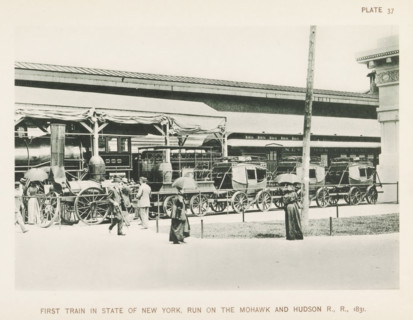 First train in State of New York, run On The Mohawk & Hudson R., R., 1831, First train to run on