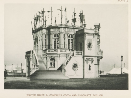 Walter Baker & Company cocoa and chocolate pavilion, Pavilion with cocoa and chocolate by Walter