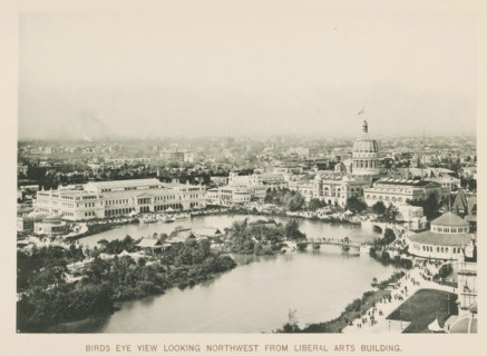 Birds eye view looking northwest from Liberal Arts Building, View of the World's Columbian