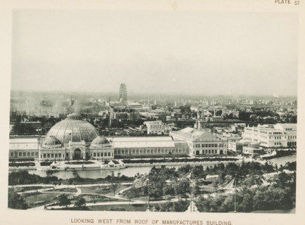 View of the World's Columbian Exposition in Chicago in 1893 with the horticultural building in the