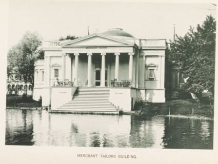 View of the Merchant Taylors' Company pavilion at the World's Columbian Exposition in Chicago in