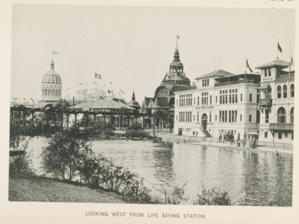 Looking west from Life Saving Station, View of the World's Columbian Exposition in Chicago in 1893,