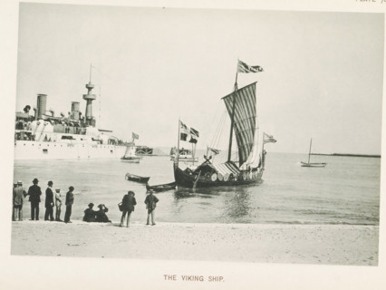 The Viking Ship, Viking ship in the water at the World's Columbian Exposition in Chicago in 1893,