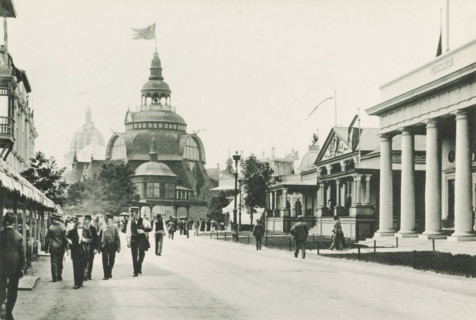Government Buildings, Sweden, Hayti and New South Wales, Street with country pavilions at the