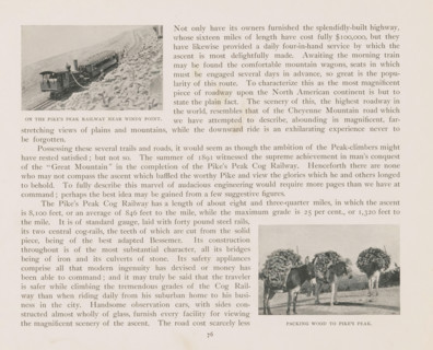 Packing wood to Pike's Peak, Three pack mules loaded with wood, page, photomechanical print,