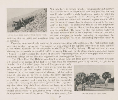 We helped to build Pike's Peak railway, View of a company riding on donkeys, page, photomechanical