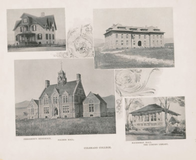 Colorado College, Photomontage of four colleges in Colorado, page, photomechanical print,